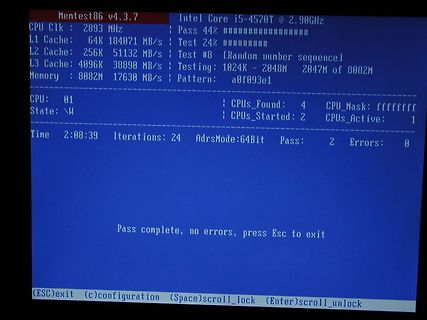 Screenshot eines CPU-Stabilitätstests
