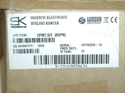 Etikett auf einem Karton von Wuerth Elektronik