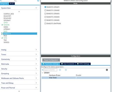 Screenshot einer Mikrocontroller-Konfigurationssoftware