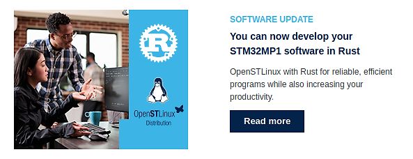 Werbung für STM32MP1 Softwareentwicklung in Rust