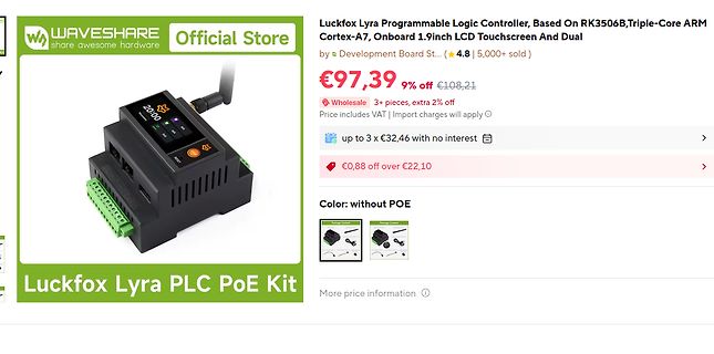 Luckfox Lyra PLC PoE Kit Produktseite