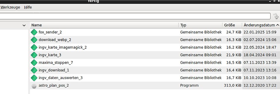 Dateimanager Liste von Dateien