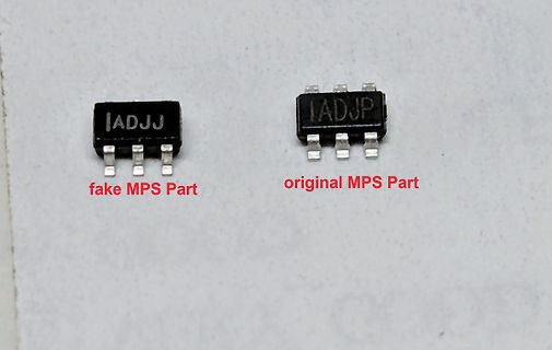 Vergleich gefälschter und originaler MPS Bauteile