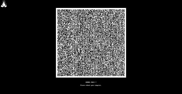 QR-Code mit Fehlermeldung Kernel Panic